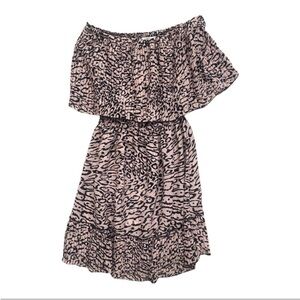NWT PARKER strapless pale pink leopard Dress size Medium